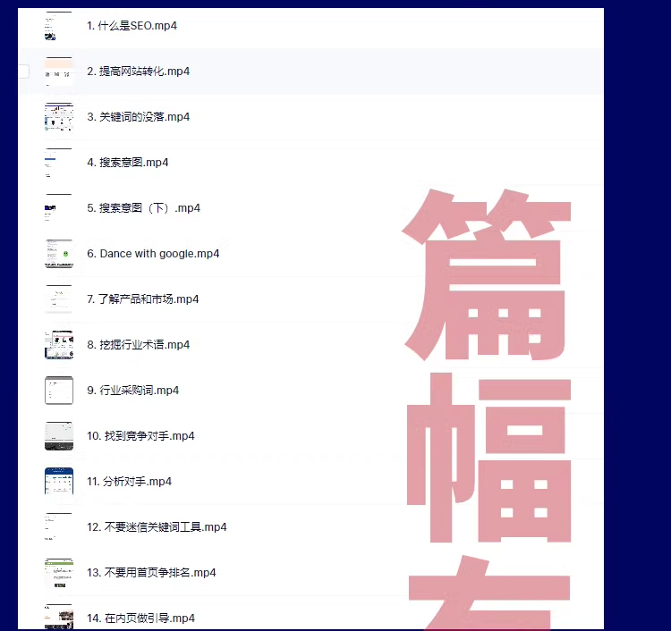 google谷歌外贸SEO实战推广搜索网站seo优化关键词排名视频教程